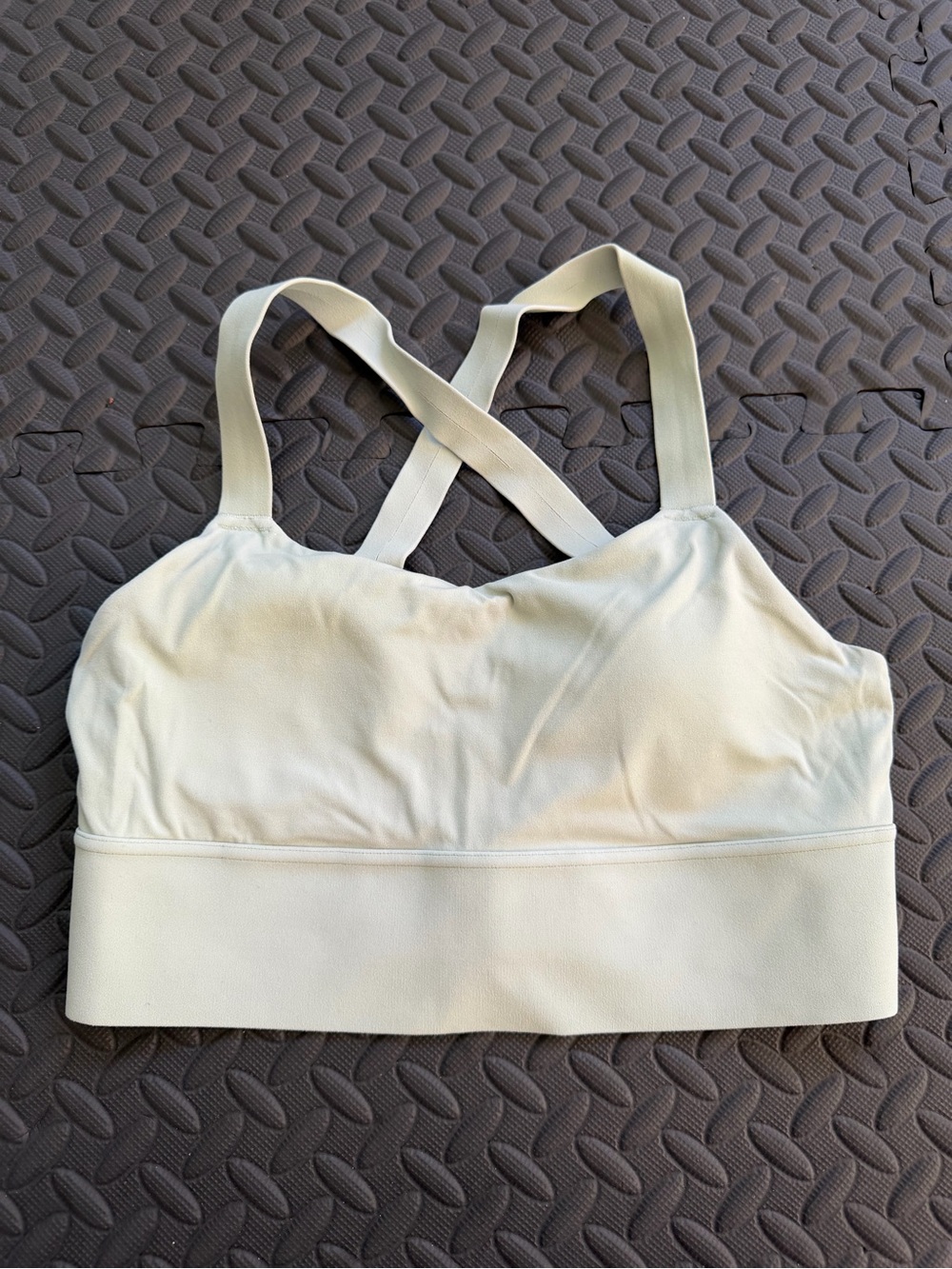 Athleta Seamless Crossback Sports Bra - Light Cream